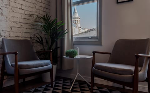 Living room, Seating area, City view, Landmark view