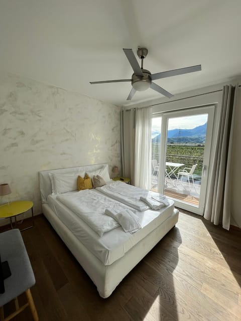 Bed, Natural landscape, Bedroom, Mountain view