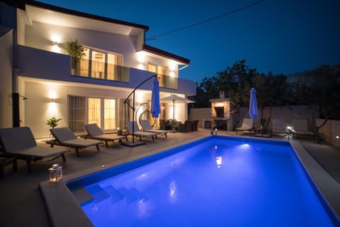 Property building, Swimming pool, Sunset