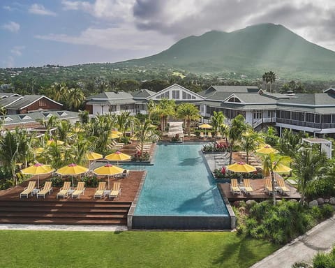 Property building, Natural landscape, Pool view, Swimming pool