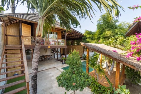 Property building, Day, Garden, View (from property/room), Balcony/Terrace, Living room, Garden view, Pool view, Swimming pool