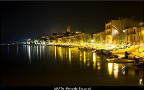 Night, Natural landscape, City view, Lake view