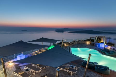Pool view, Sunset