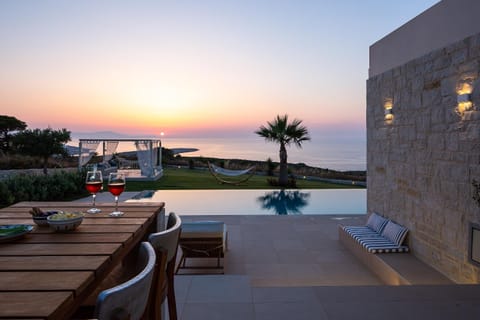 Pool view, Sea view, Swimming pool, Sunset