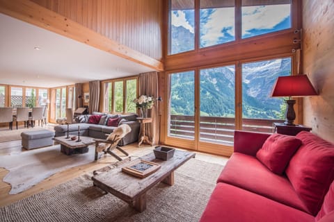 Living room, Seating area, Mountain view