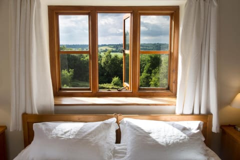 Bed, Natural landscape, View (from property/room), Lake view