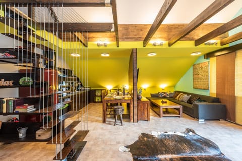 Living room, kitchen