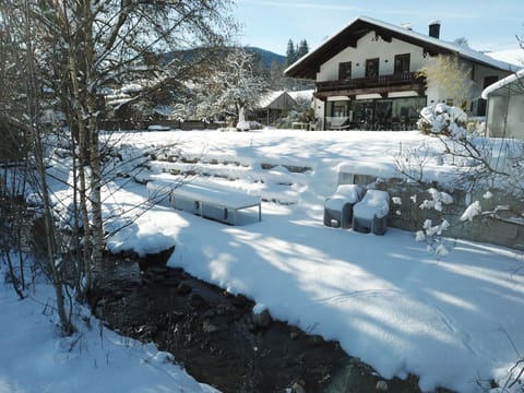 Property building, Winter, Garden
