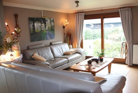 Living room, Seating area, Garden view