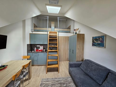 Kitchen or kitchenette, Living room, Dining area