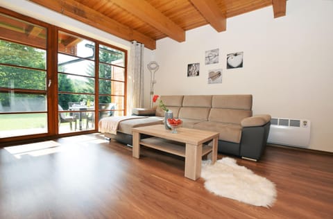 Living room, Seating area, Garden view