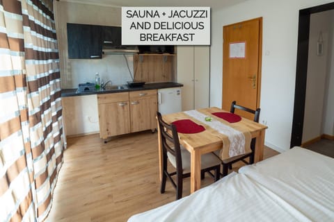 Seating area, wardrobe, kitchen