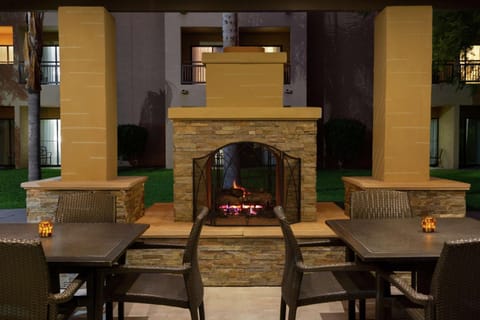 Patio, fireplace