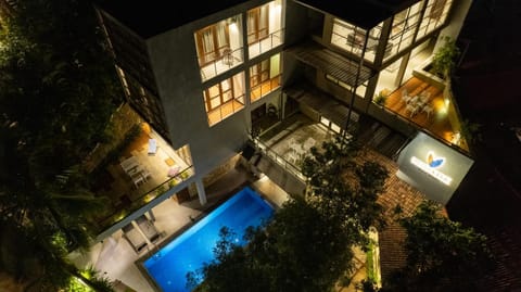 Property building, Night, Garden view, Pool view, Swimming pool