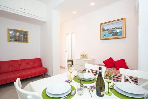Bed, Living room, Dining area