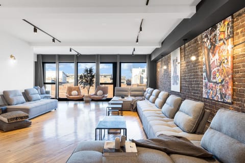 Living room, Seating area, City view