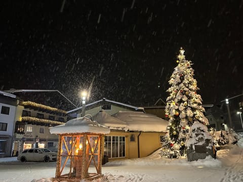 Property building, Night, Winter
