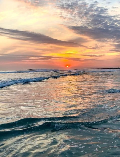 Beach, Sea view, Sunset