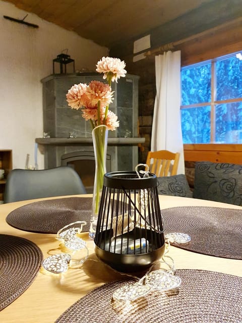 Living room, Dining area, fireplace