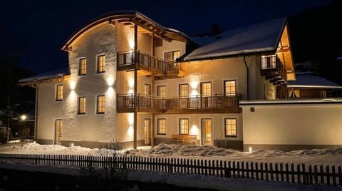 Property building, Night, Winter