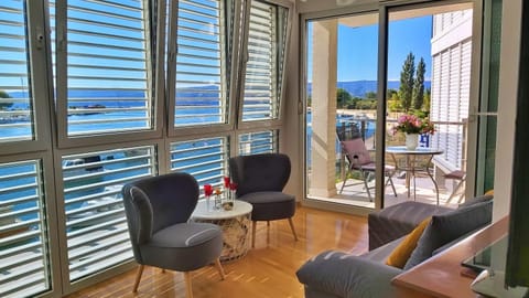 Living room, Seating area, Sea view