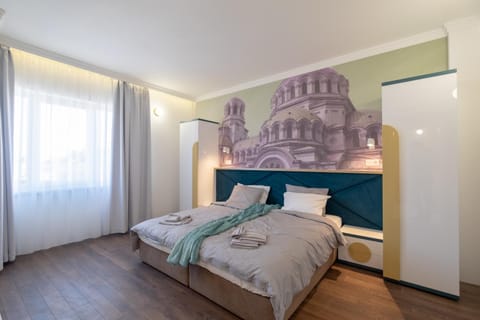 Bed, Photo of the whole room, Bedroom, towels, wardrobe