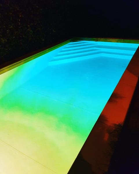 Night, Garden, Garden view, Pool view, Swimming pool