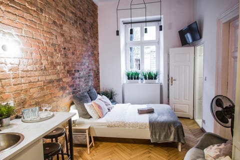 Bed, TV and multimedia, Living room, Photo of the whole room, Decorative detail, Seating area, Bedroom, hair dresser, towels