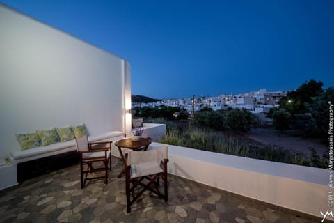 Night, Balcony/Terrace, Seating area, City view, Garden view