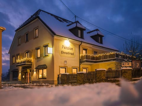 Property building, Night, Winter