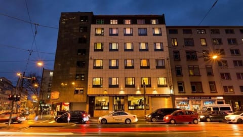 Property building, Night, City view, Street view