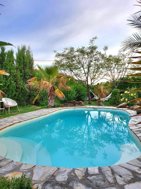 Natural landscape, Garden, Swimming pool