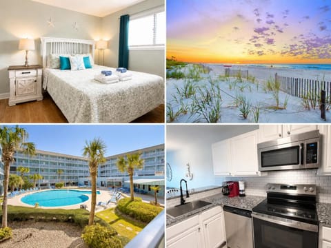 Bed, Kitchen or kitchenette, Photo of the whole room, Beach, Swimming pool
