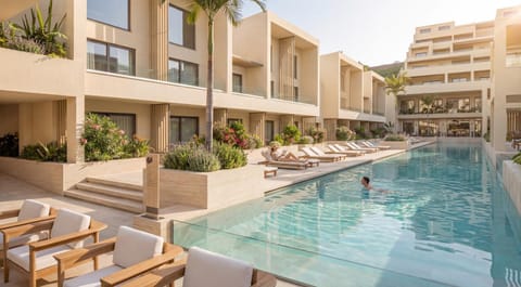 Property building, People, Swimming pool