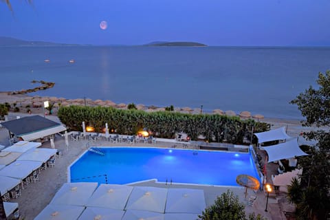 Night, Beach, Pool view, Sea view, Swimming pool