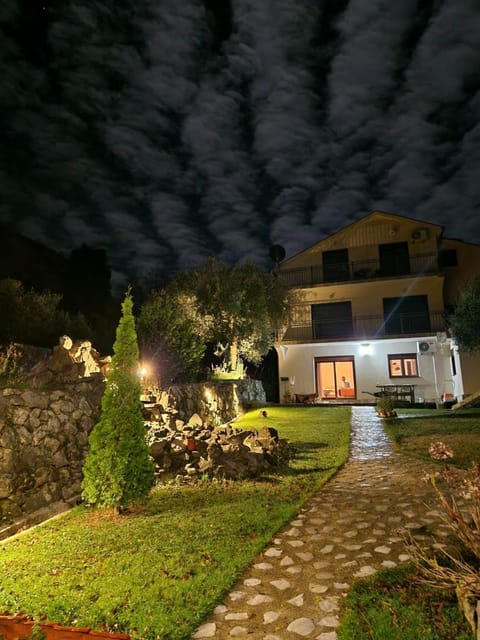 Property building, Night, Garden