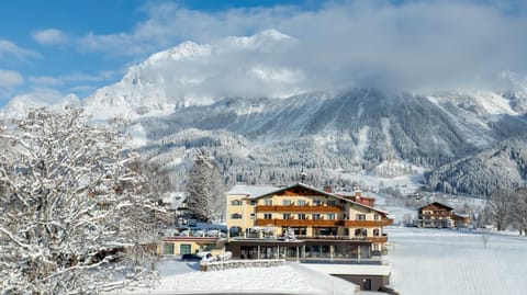 Property building, Natural landscape, Winter, View (from property/room), Mountain view, Pool view, Swimming pool