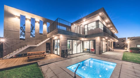 Property building, Night, Pool view