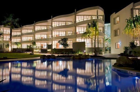 Property building, Night, Garden, Pool view, Swimming pool