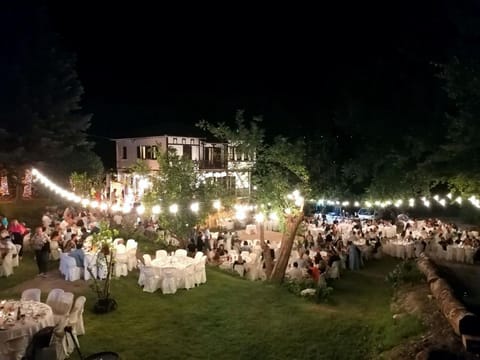 Night, People, Garden, Garden view, group of guests, wedding