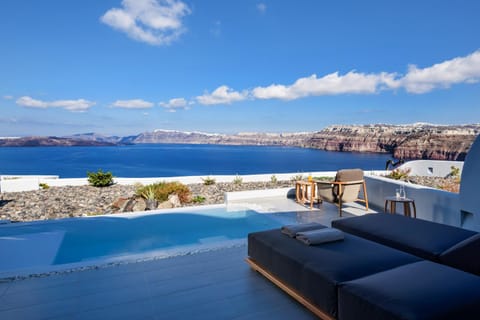 Patio, Pool view, Sea view