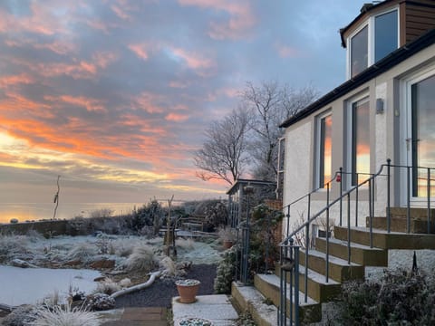 Property building, Winter, Sunset
