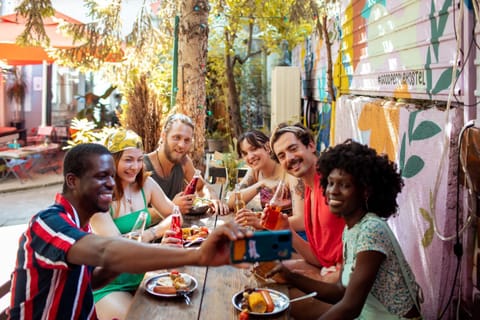 Patio, People, Garden, Dining area, Dinner, group of guests, Inner courtyard view