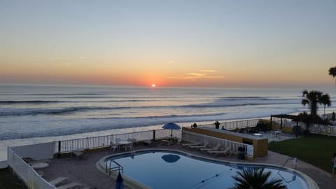 Natural landscape, Beach, Swimming pool, Sunset
