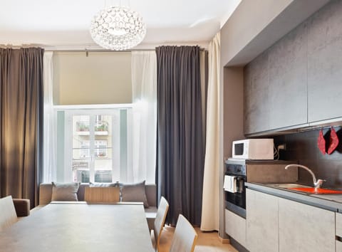 Kitchen or kitchenette, Living room, Dining area