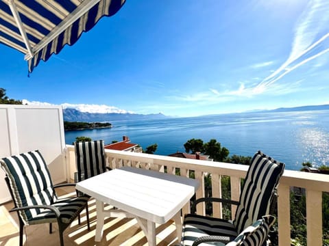 View (from property/room), Balcony/Terrace, Seating area, Sea view