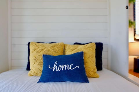 Elegant Container Tiny House Yellow & Blue House in Waco