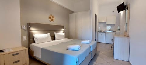 Bed, TV and multimedia, Kitchen or kitchenette, Photo of the whole room, Bedroom, wardrobe