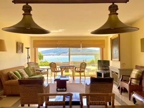 Natural landscape, Living room, Seating area, River view