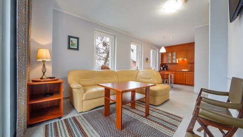 Kitchen or kitchenette, Living room, Seating area